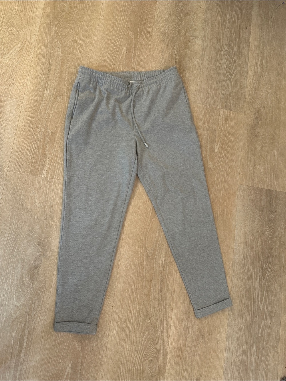 Zara Men's Grey Slim Sweatpants with Drawstring